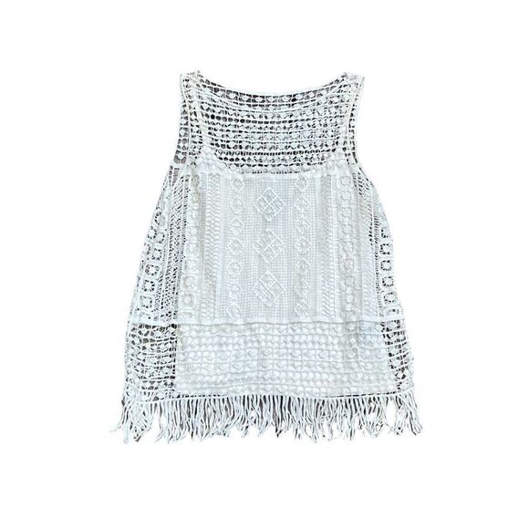 LAUREN RALPH LAUREN Cream Lace Tank Top Blouse Size Medium - Picture 1 of 4